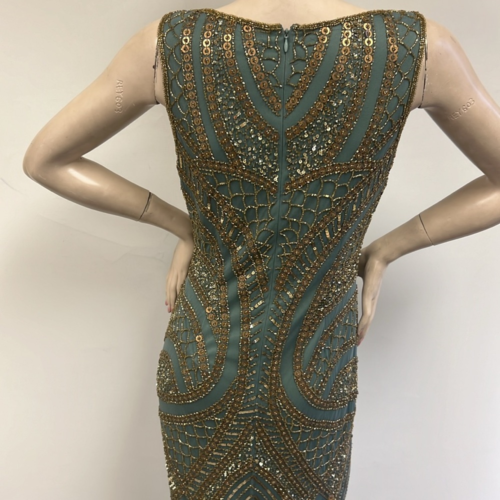 Aidan Mattox fully sequins and beaded sleeveless midi dress - Picture 7 of 10